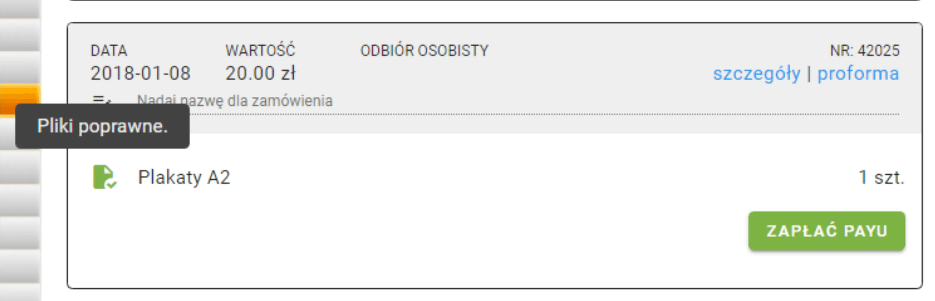 statusy plików
